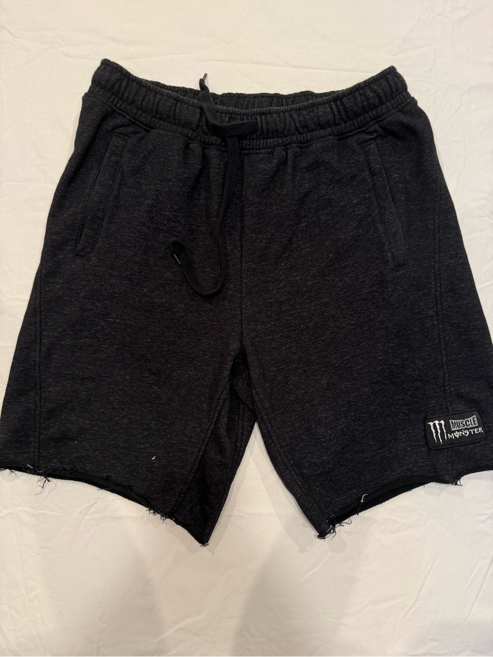 Kids Black Muscle Monster Drawstring Shorts